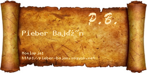 Pieber Baján névjegykártya